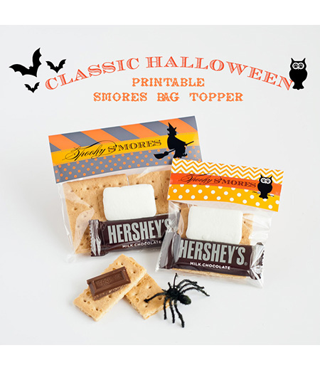 Classic Halloween Design Kit - Printable Spooky S'mores Bag Toppers - Instant Download